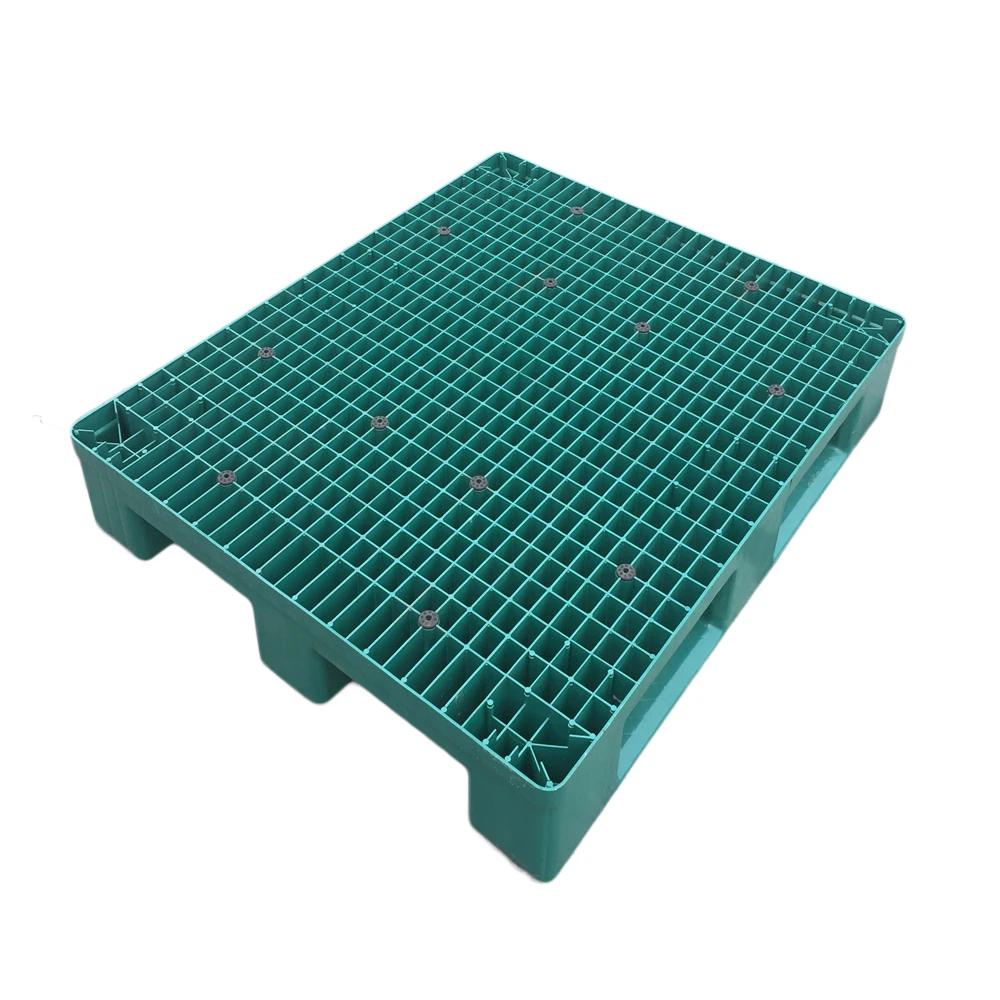 Single faced 1200*1000*160mm open bottom deck 3 skids plastic pallet