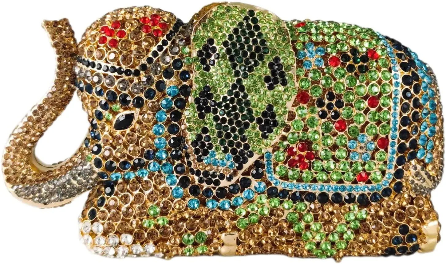 Unique Lady Luxury Crystal Tiger Owl Animal Peacock Butterfly Cat Fox shape rhinestone clutch purse evening women hand bag 2024