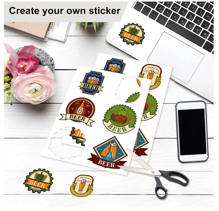 CHINA factory wholesale 135g  50sheets waterproof self-adhesive glossy sticker paper size A4 photo paper for inkjet printing