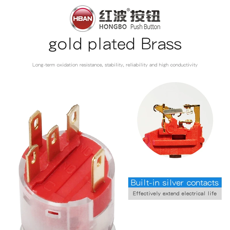 Ring led 12v red waterproof button on off 1no1nc Black coating red ip67 switch 19mm 3v green