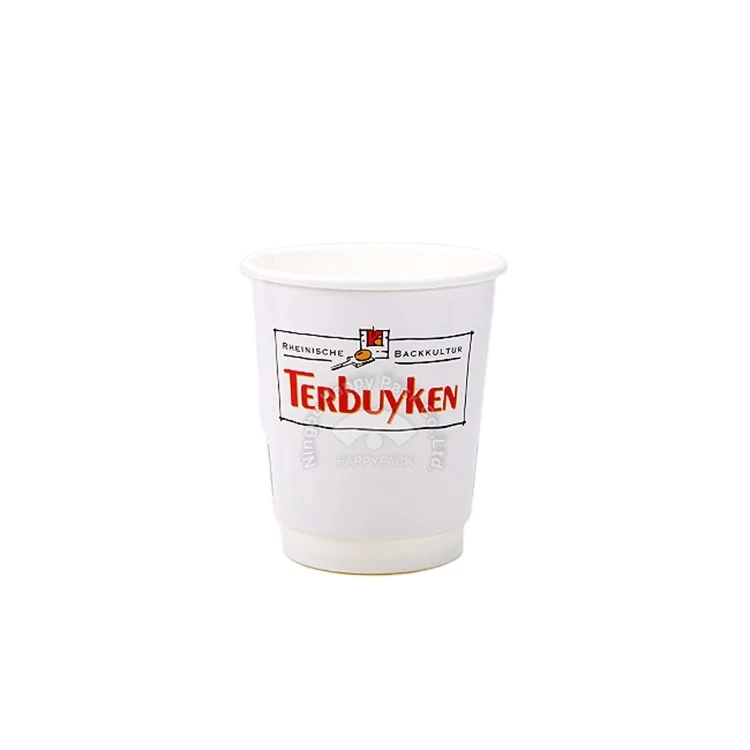 
HAPPYPACK Custom Color China Disposable Environmental High Quality Double Wall Cup 8oz hot coffee paper cup Frees Sample 