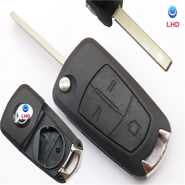 For Vauxhall Opel Vectra C Signum Auto Replacement Key Flip Remote Key Fob 3 Button 433-MHz PCF7946 Chip Car Key
