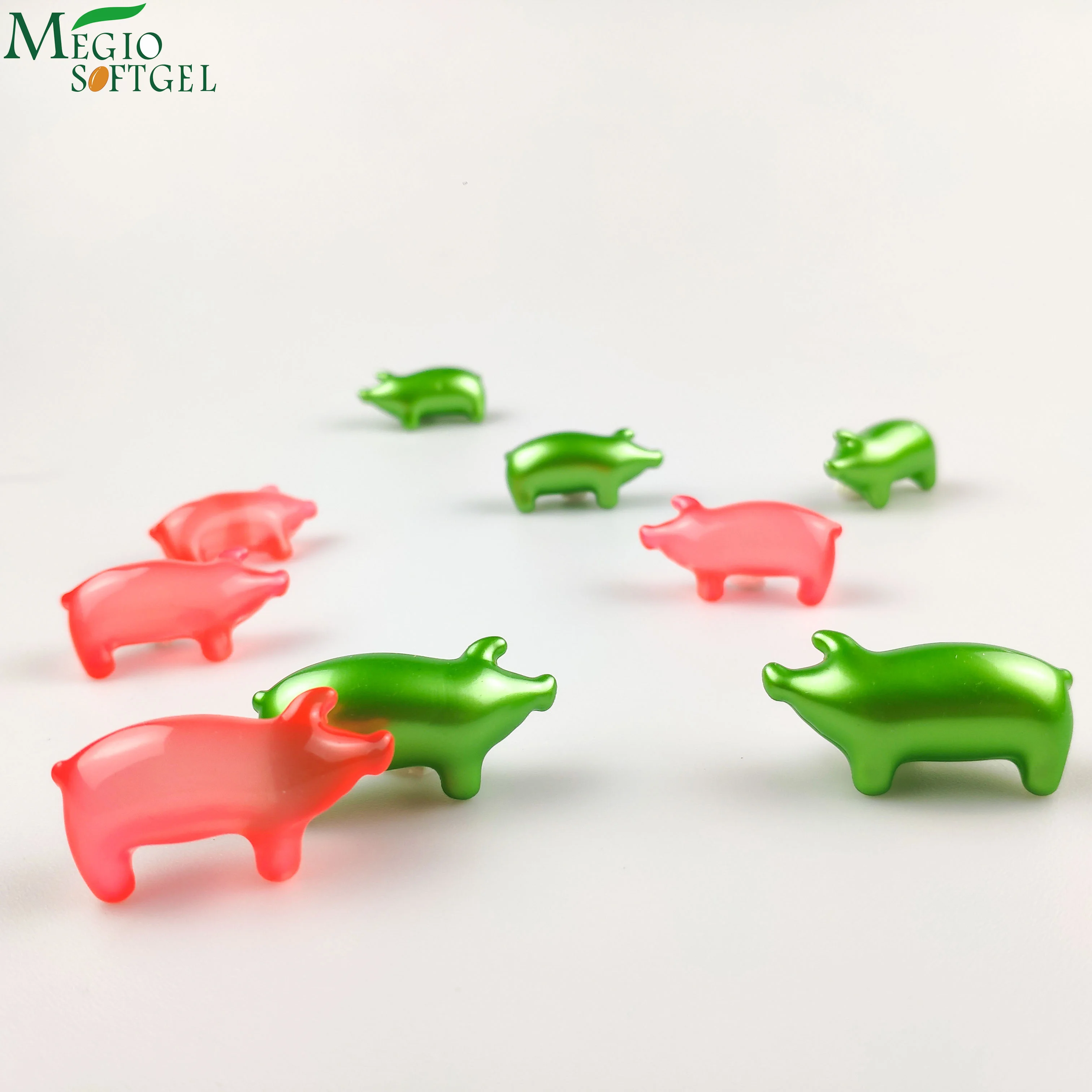 Mixed Color SPA Bath Oil Beads Capsules Cute Pig Shape Rose Fragrance Bath Pearls