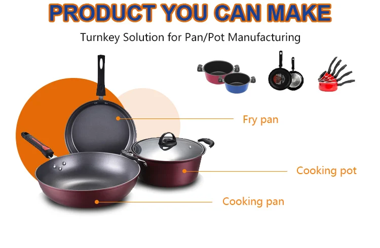 automatic paint pan pot powder coating machine automatic cookware powder coating line coating pan machine