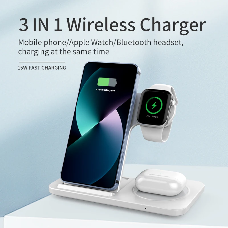 Most Selling chargers batteries & power supplies 15W Universal Wireless Charger Dock Charging Station for Hand Held Devices