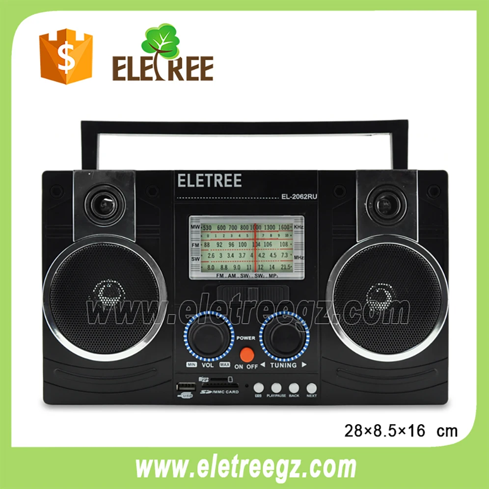 Eletree HOT sell Tuning Full-Band FM/MW/SSB/PLL Stereo Radio Receiver Portable Speaker Auto sleep digital fm radio