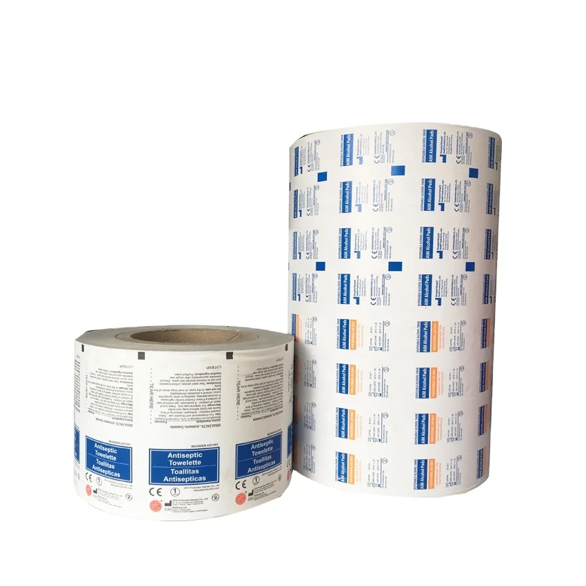 Popular Customized Size Logo Medical Alcohol Swab Aluminum Foil Paper Roll