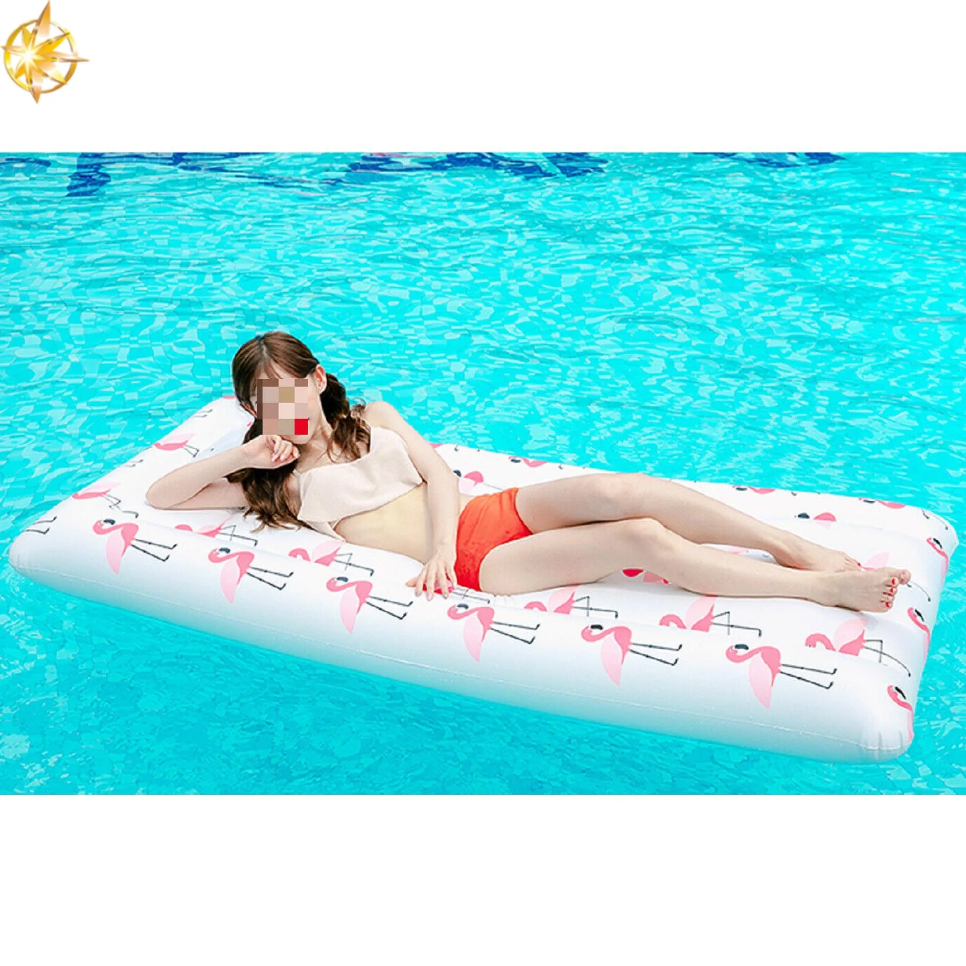Summer wholesale customized high quality inflatable Flamingos float drainage on water party adult inflatable pool raft for sale