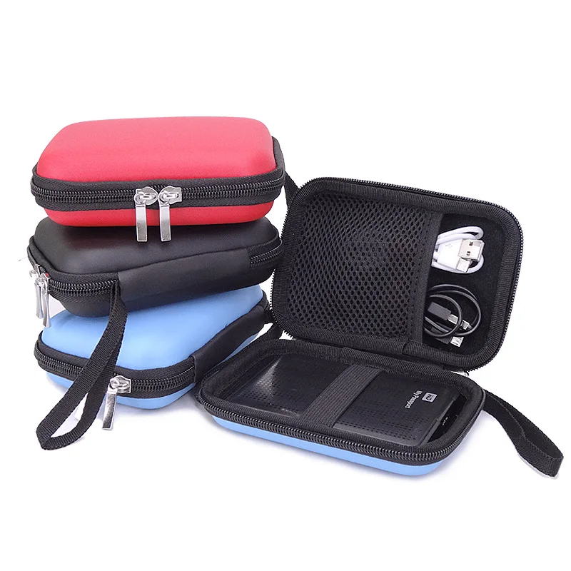 Custom logo portable shockproof zipper eva hard shell drive pouch powerbank tech electronic organizer carrying tool case