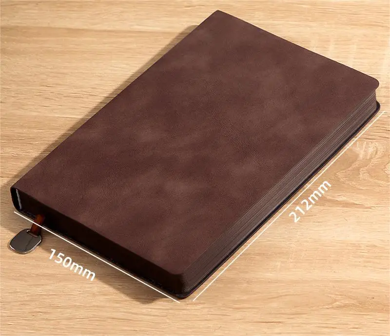 200sheets Thick Soft PU Leather A4 Academic University Student Record Notebook Journal