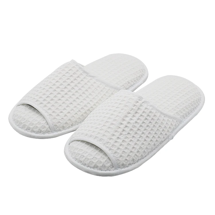 UG open-toe OEM custom disposable Waffle hotel slippers eva sole 5-star hotel luxury hotel slippers with logo