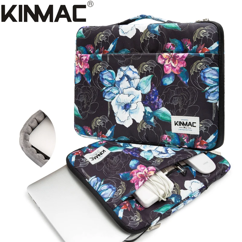 Kinmac Herbaceous Peony  ladies laptop bag notebook briefcase laptop sleeve bag in water-proof fabric for women 13.3 inch laptop