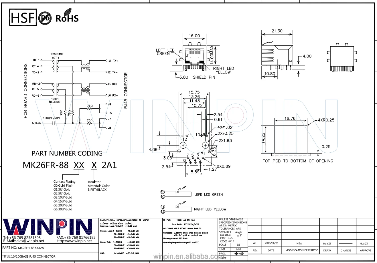 RJ45 Connector 10/100 Base Right Angle contact shape 8pins modular jack 8 pin lighter rj 45