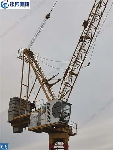 QTD4515 8ton luffing jib tower crane with swivel boom