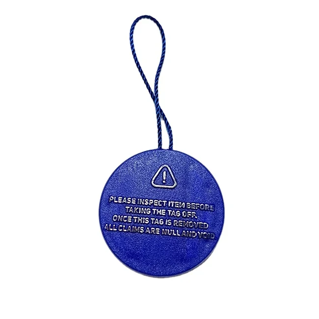 Custom Fashion Design emboss logo round shape lock tag  swing label  plastic tag labels  for soccer shoes