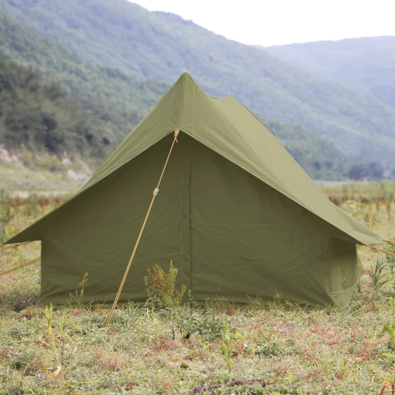 New style 210D Waterproof Oxford cloth 4 Seasons Camping Tent For 2 People Double Layers Disaster Relief  Green Cottage Tent