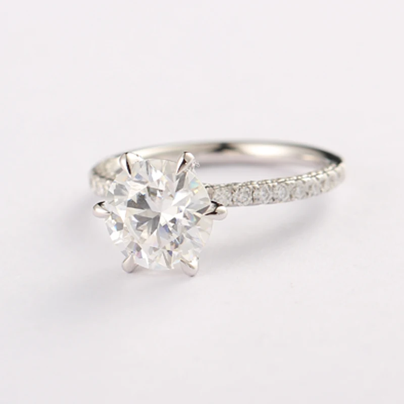High fashion customized Platinum / 18k Solid Gold 1.2/2/3/4/5 Carat Cut Moissanite  Wedding Bridal Ring Jewelry