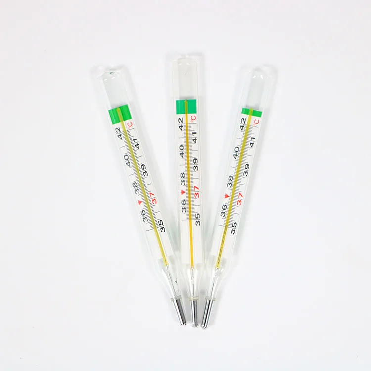 High Accuracy Traditional Glass Mercury Free Gallium Thermometer Dual Scale Fever Clinical Therm