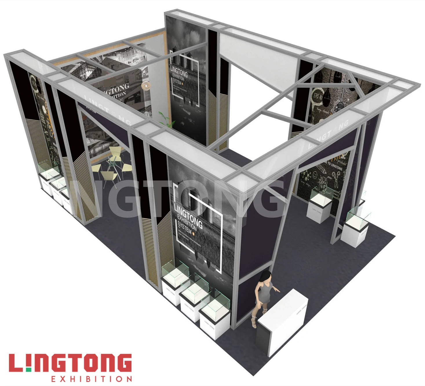 (11)  Los Angeles Liked Curved Stand Trade Show Display Led Light Box Frame Portable Trade Show Booth