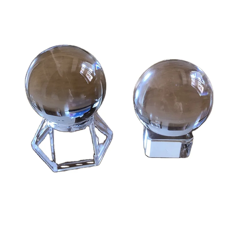 Wholesale 40mm solid crystal ball cheap glass ball with base /custom home decoration table statuette feng shui lucky crafts