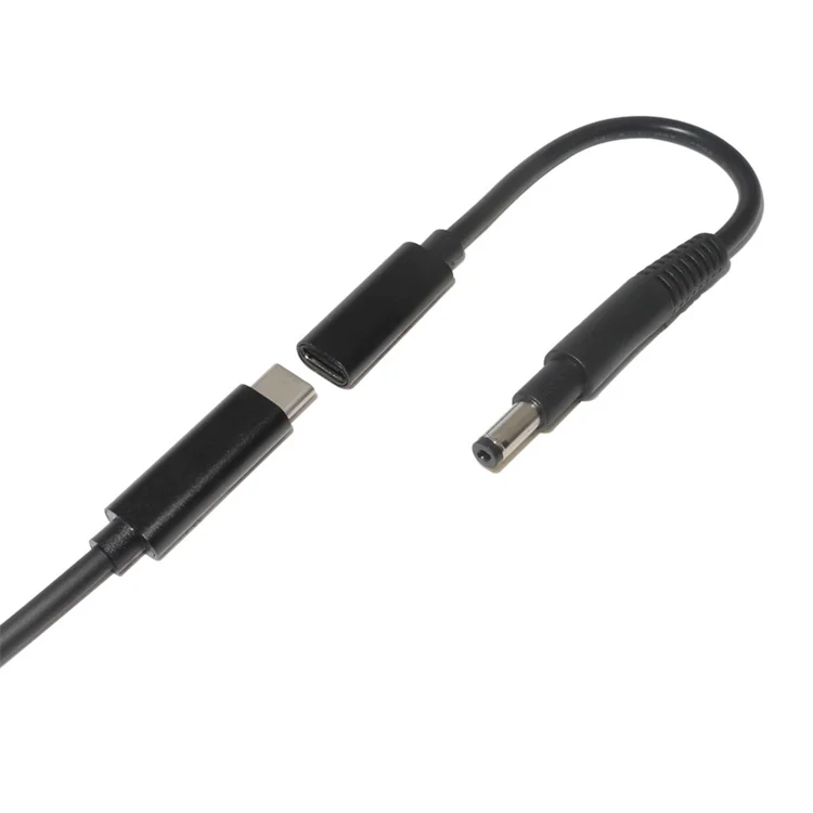 USB Type C Female to 90 Degree Right Angle DC Connector Adapter PD Charging Power Supply Charger Converter Cable for Laptop