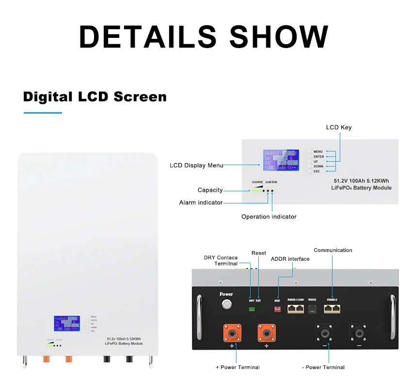 Солнечная энергия 5 кВт 10 LifePO4 батарея 48 в 100 Ач powerwall литий-ионная