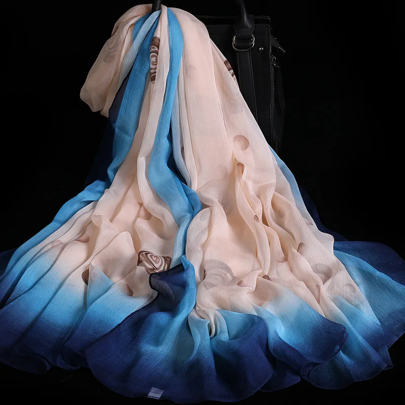 W140*L175cm  Anti-snatchSilk Scarves soft Hijab summer Scarf  High Quality Shawl Wrap Cape  Scarf Face Cover women ladies Girl