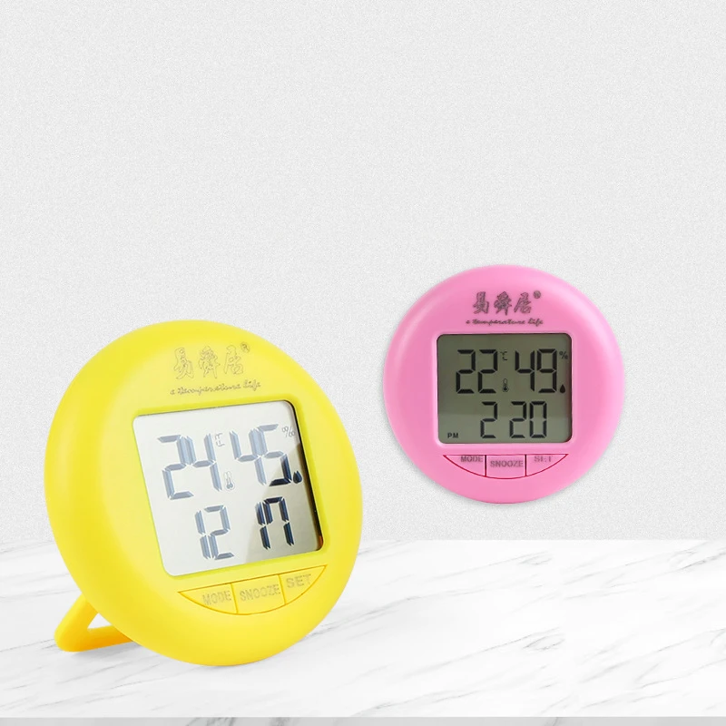 Digital LCD Indoor Thermometer Hygrometer Temperature Humidity Meter with Time Display