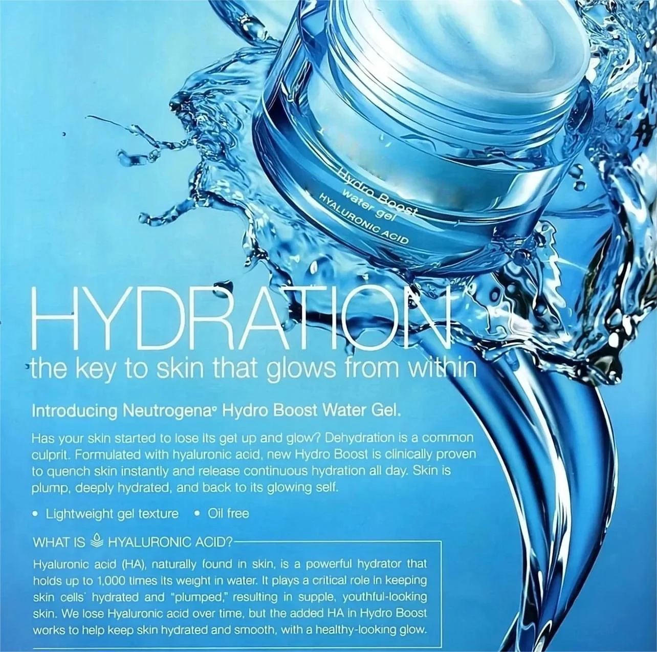 High Quality Hydro Boost Face Moisturizer with Hyaluronic for Dry Skin Oil-Free & Non-Comedogenic Water Gel 1.7 oz