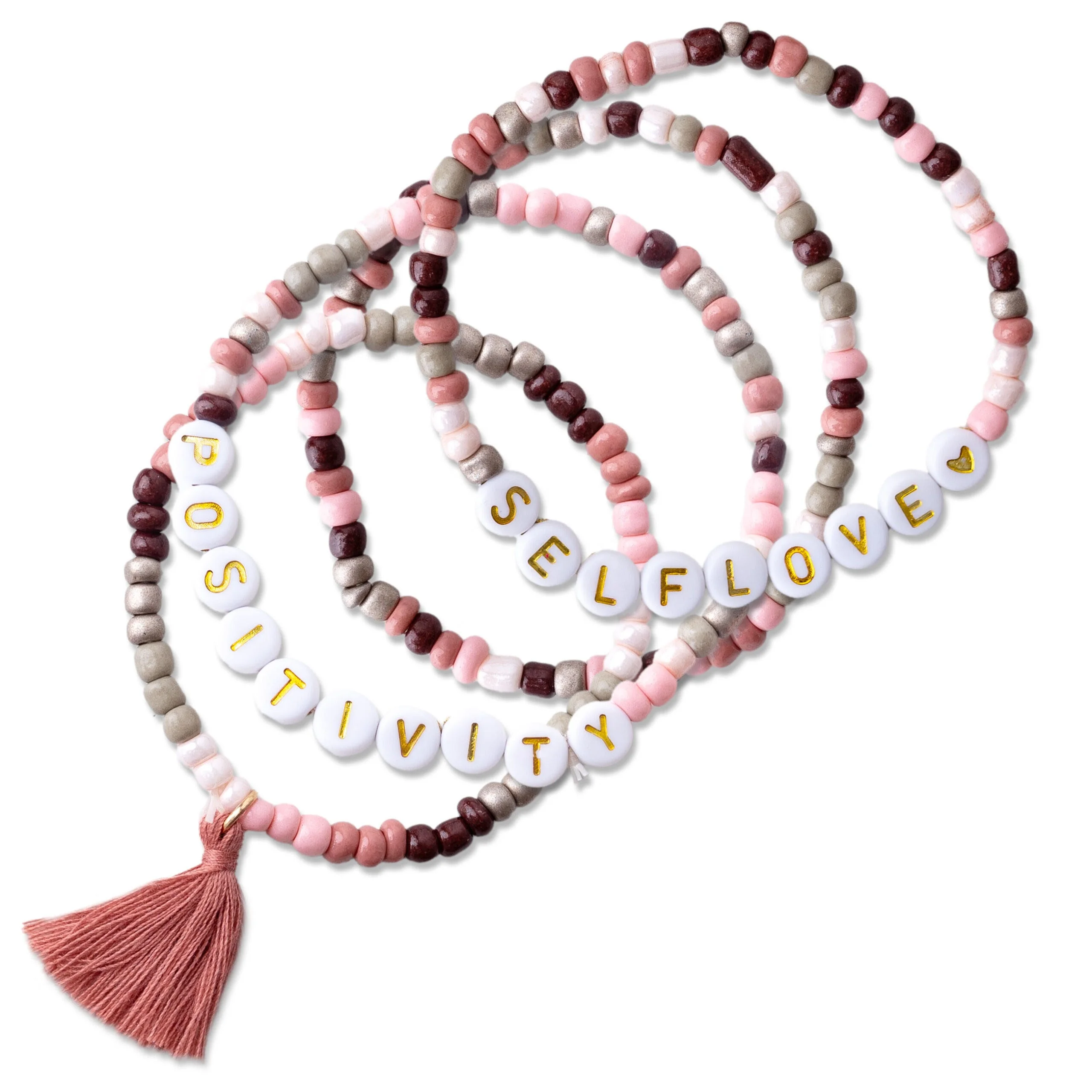 4pcs/Set Letter Glass Rice Beads Bracelet WERTVOLL Women Girl Bracelet Bohemian Style Elastic Colorful Beads DIY Bracelet