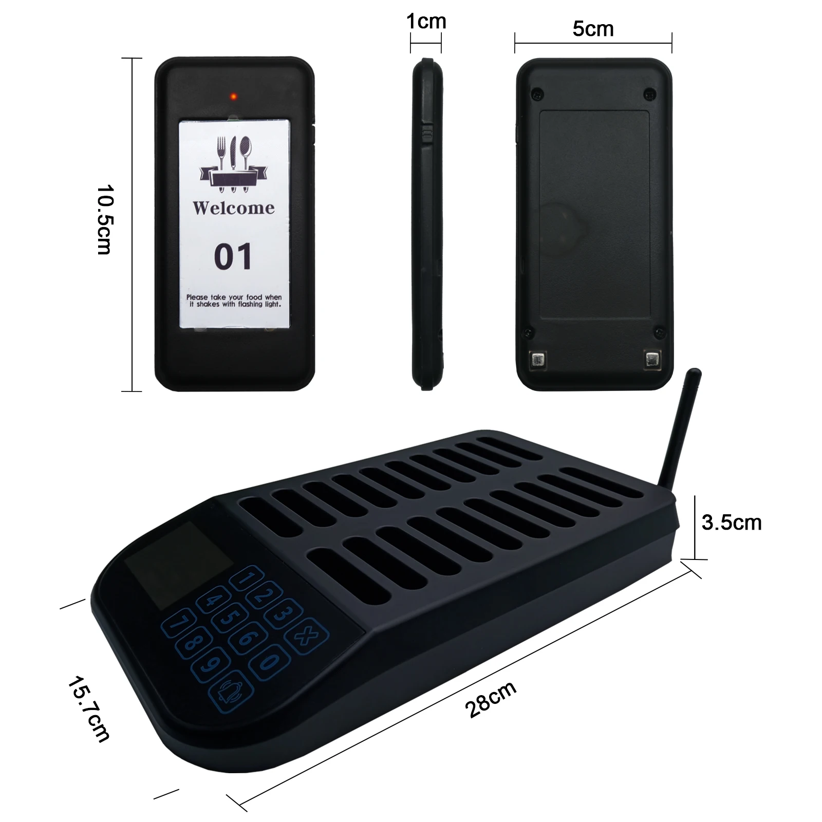 Daytech RP03 Hotels Food Truck Cafe Shop Clinic Bar Service Calling System Wireless Restaurant Pager System