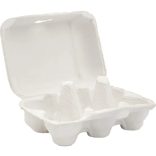 White 6 holes egg holder quail egg trays with lid Biodegradable pulp egg carton 6 sets holes wholesale supplier custom