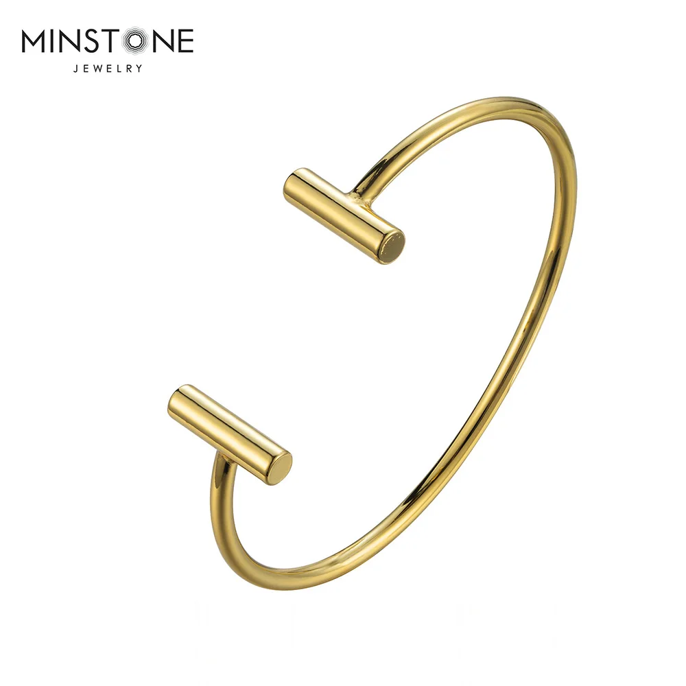 Unisex Designer Simple Cuff 18K Gold Plated Custom For Women handmade bracelet