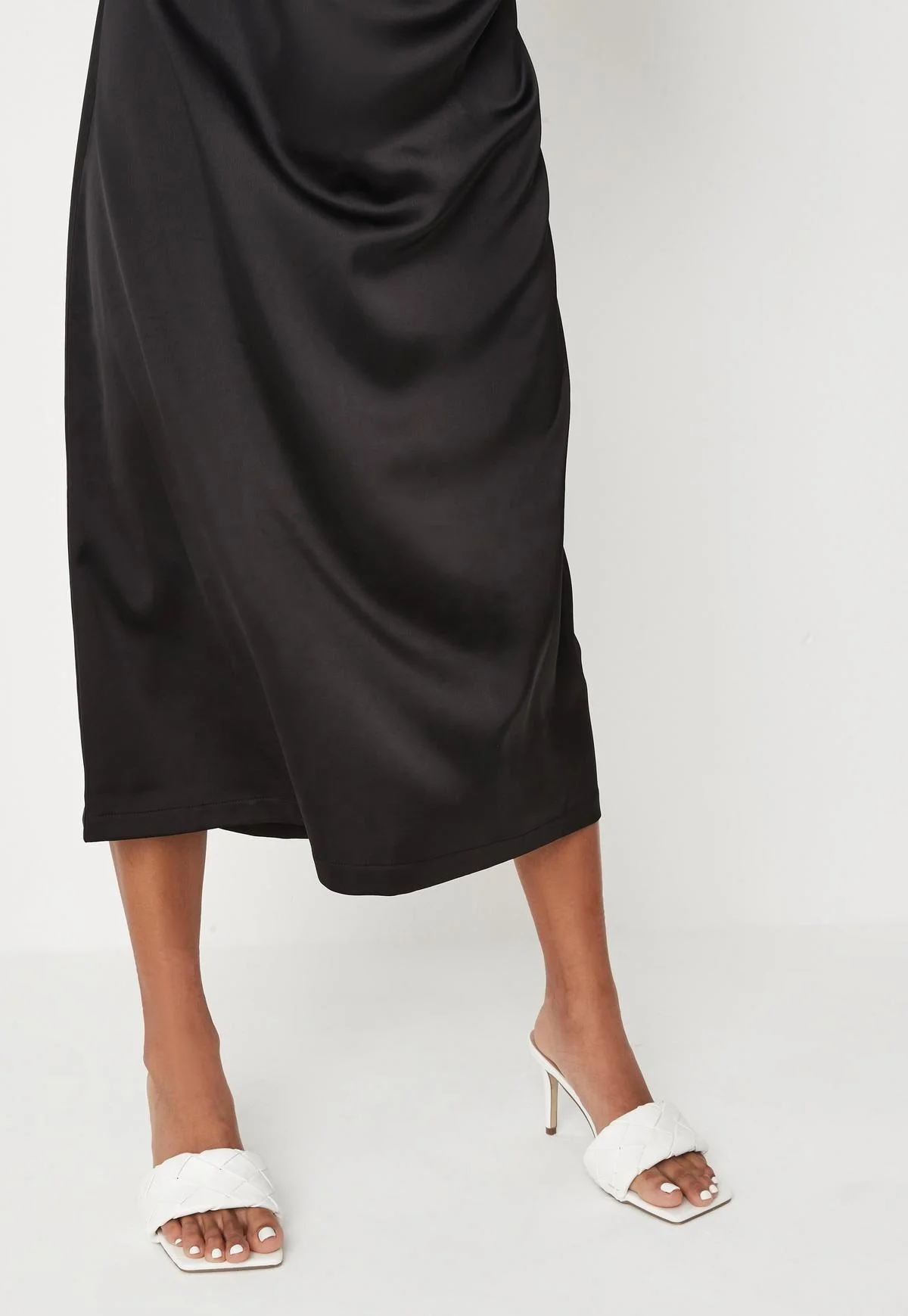 Custom wholesale simple summer short sleeve women black oversized satin mid t shirt dress