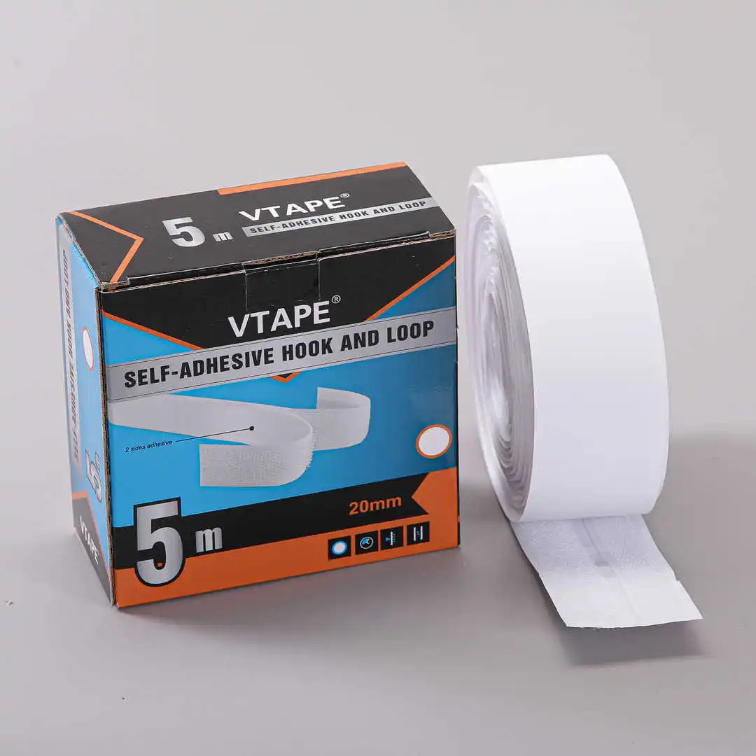 Heavy Duty 20 mm*5m Easy DIY Tape Self Adhesive Velcroes Hook and Loop Fastener strap for Home Office Indoor Use