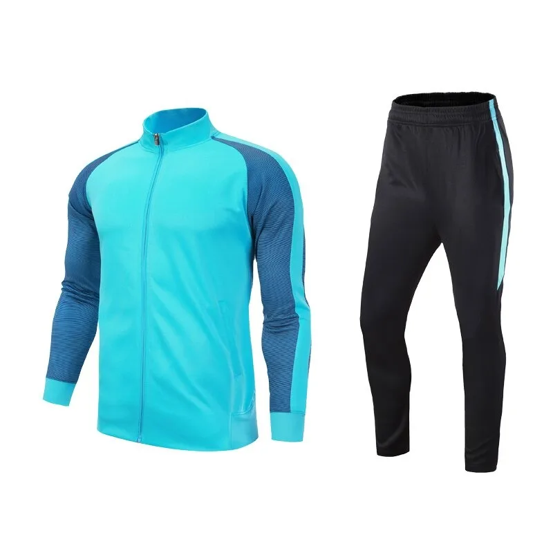 New Men Women Jacket Pants Polyester Training Suit Soccer Match Appearance coat Long Sleeve Sportswear Sets Running Jogging Set