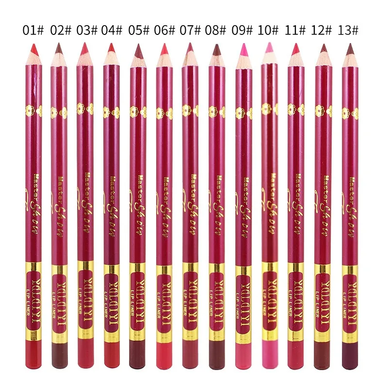 Yaraiyi embroidery lipliner 13 color matte waterproof hard to decolour velvet lipstick pen makeup manufacturers wholesale