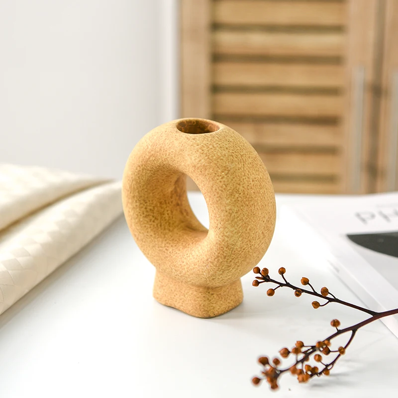 Aspire 2023 New High Quality Green Artwork Customized Decoration Created Ceramic Flower Vase Modern
