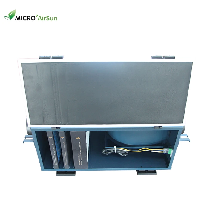 Single duct uni-directional ventilation air handling unit with air purification filter