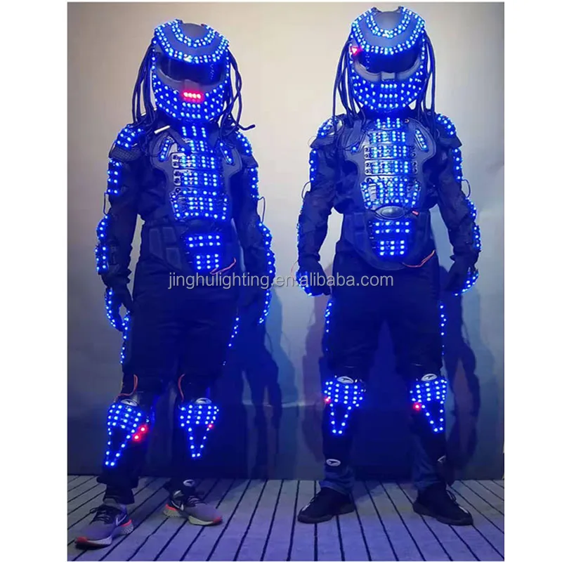 Nightclub Bar Light Show Mechanical Dance LED Clothes jacket LED Robot Suit Costume Stage Dance RGB Luminous Armor