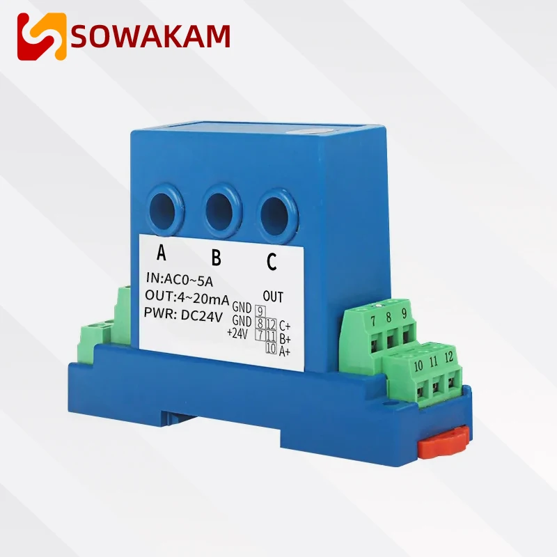 SWK-3A Hall Sensor Current Sensor Series AC0-50A input 4-20mA AC Current Transducer Hall Effect Current Transmitter