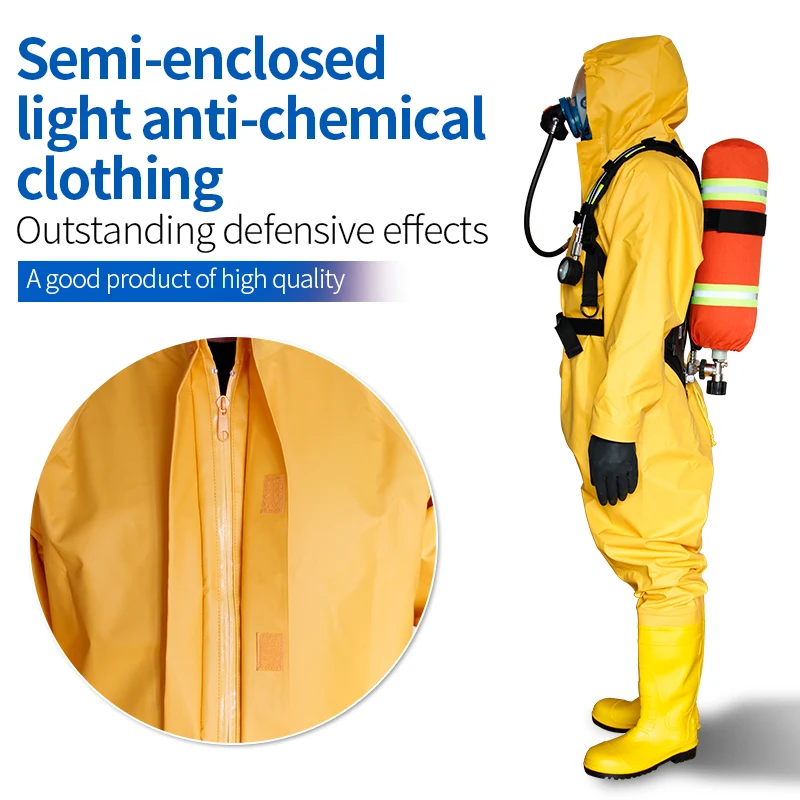 Chemical Resistant Protective Clothing coverall With Air Respirator
