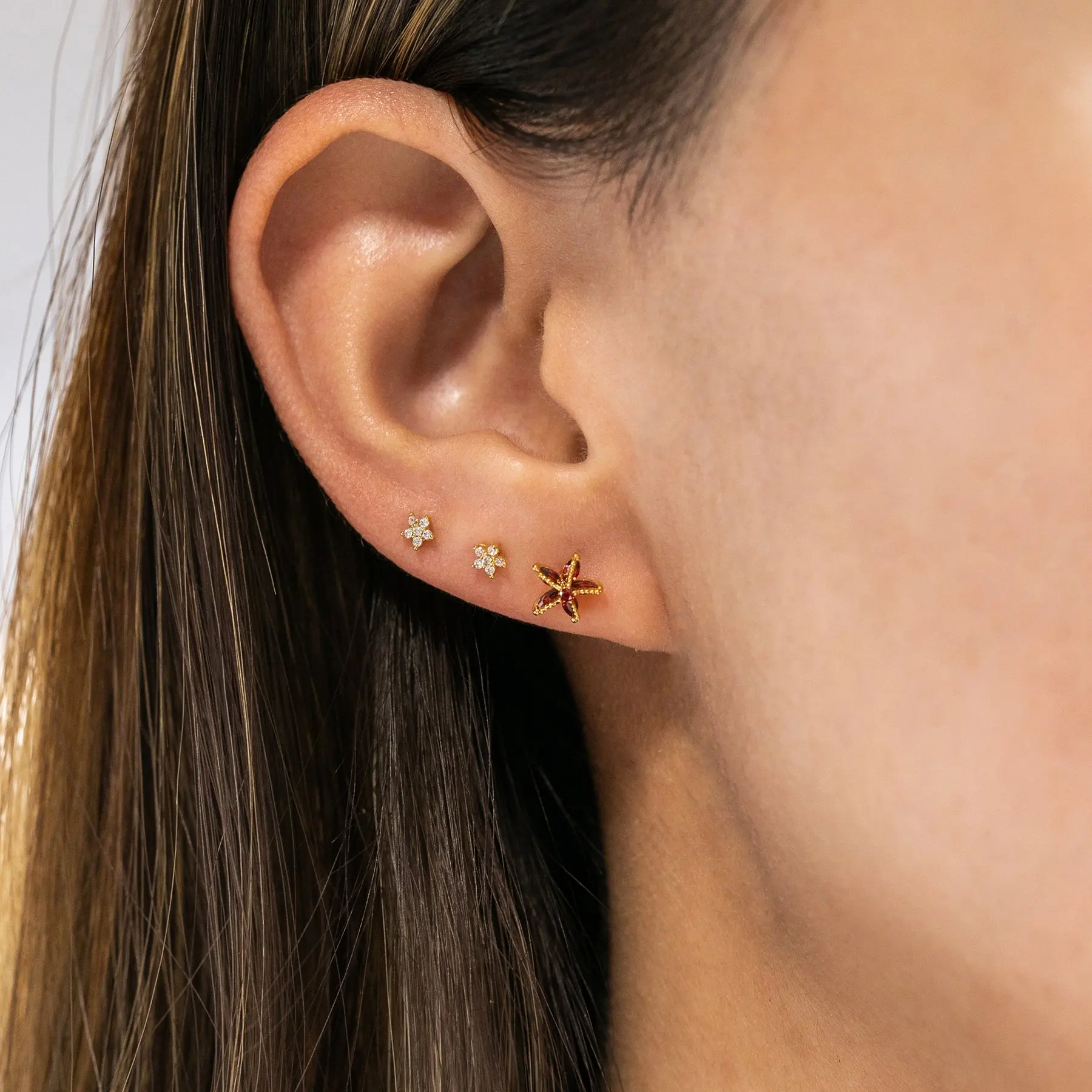 gold plated piercing jewelry earrings sea animal stud earring
