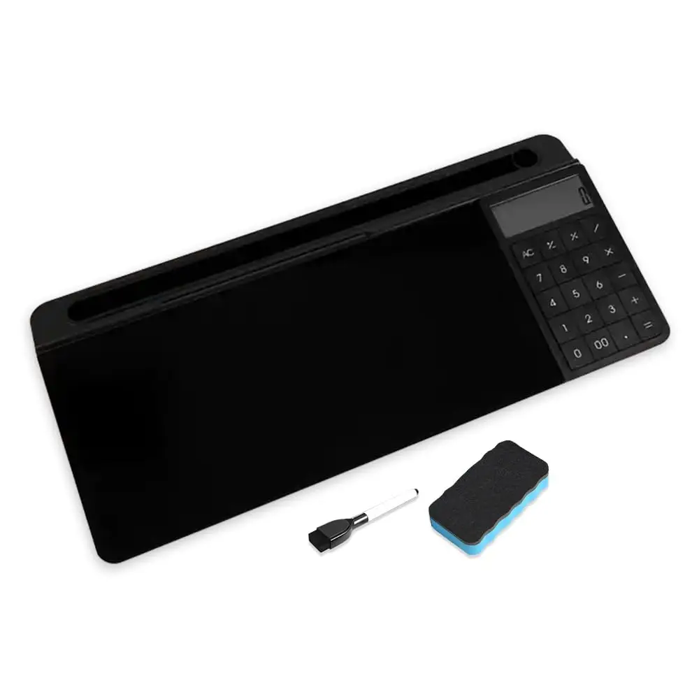 Hot Sale Dry Erase Writing Board with Calculator Desk Organiser Acrylic Whiteboard Tablet Holder with Marker & Duster for Office