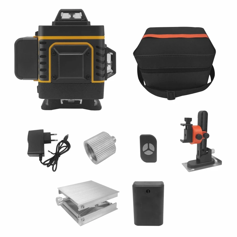 16 Lines 4D Laser Level Self-Leveling 4x360 Horizontal & Vertical Cross line Rechargeable Green Beam Magnetic Lifting Base