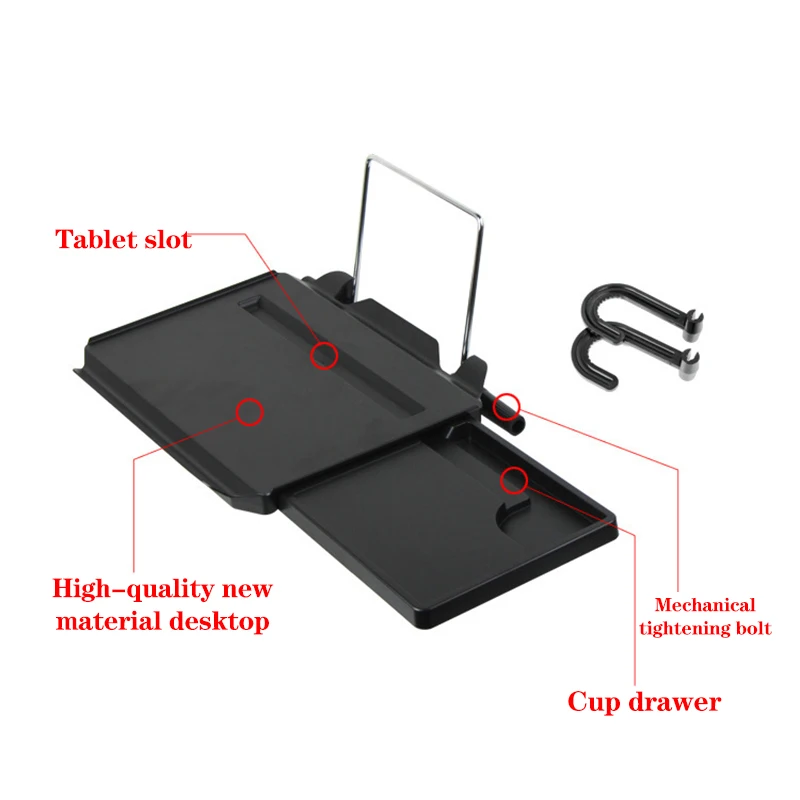 Car Steering Wheel Seat Back Laptop Tray Food Drink Table Holder Stand Foldable New Car Computer Rack with Drawer Shelf