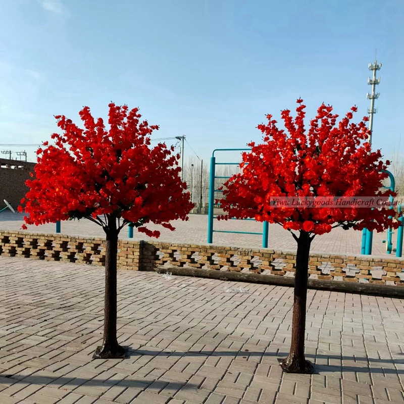 FZS210809-21 3m large red silk cherry blossom artificial wedding tree for outdoor indoor decoration
