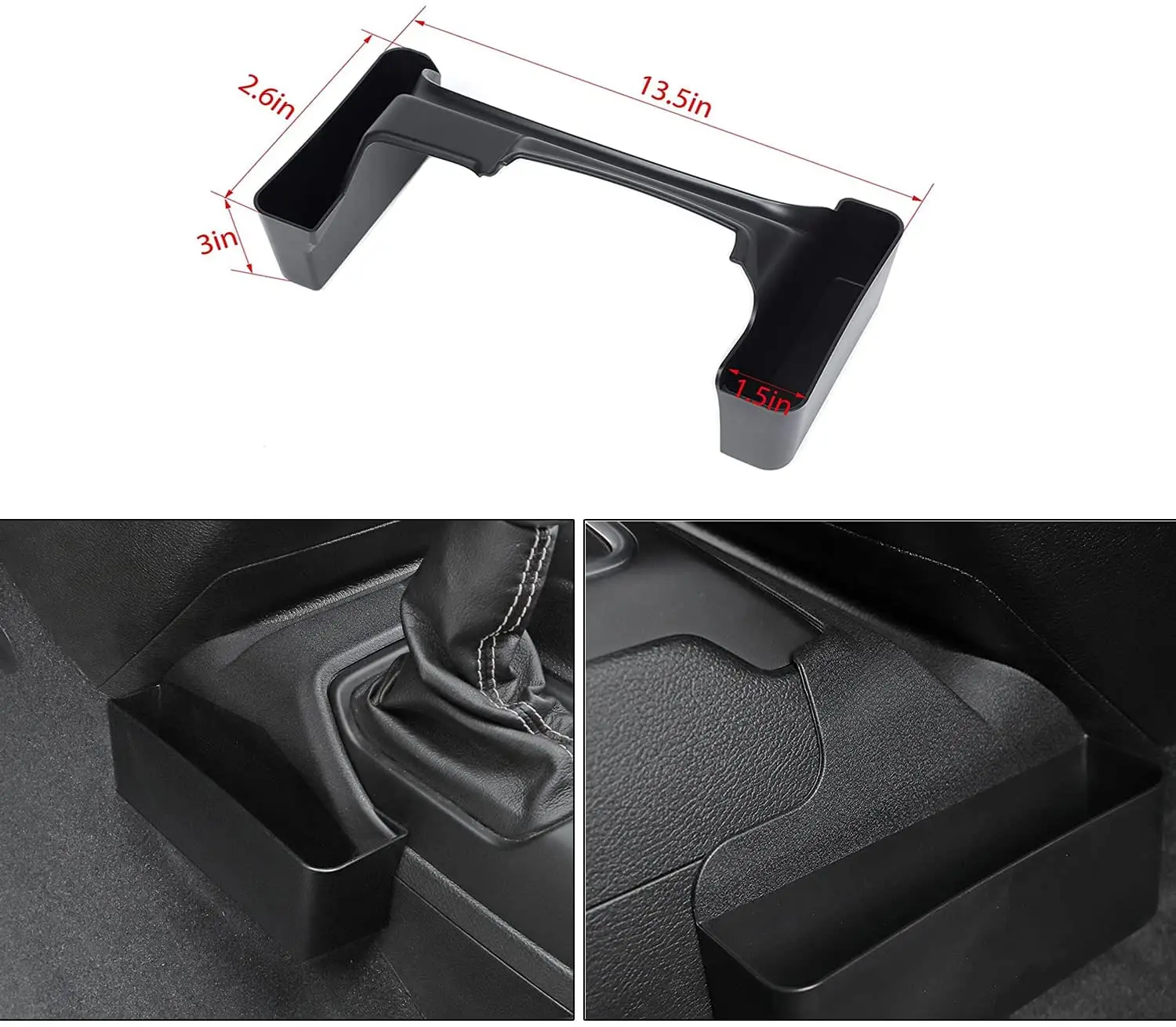 Spedking 2007-2017 2018-2021  2 Gear Shift Console Storage Box Shifter Side Tray Storage Organizer for Jeep Wrangler JK JL JT