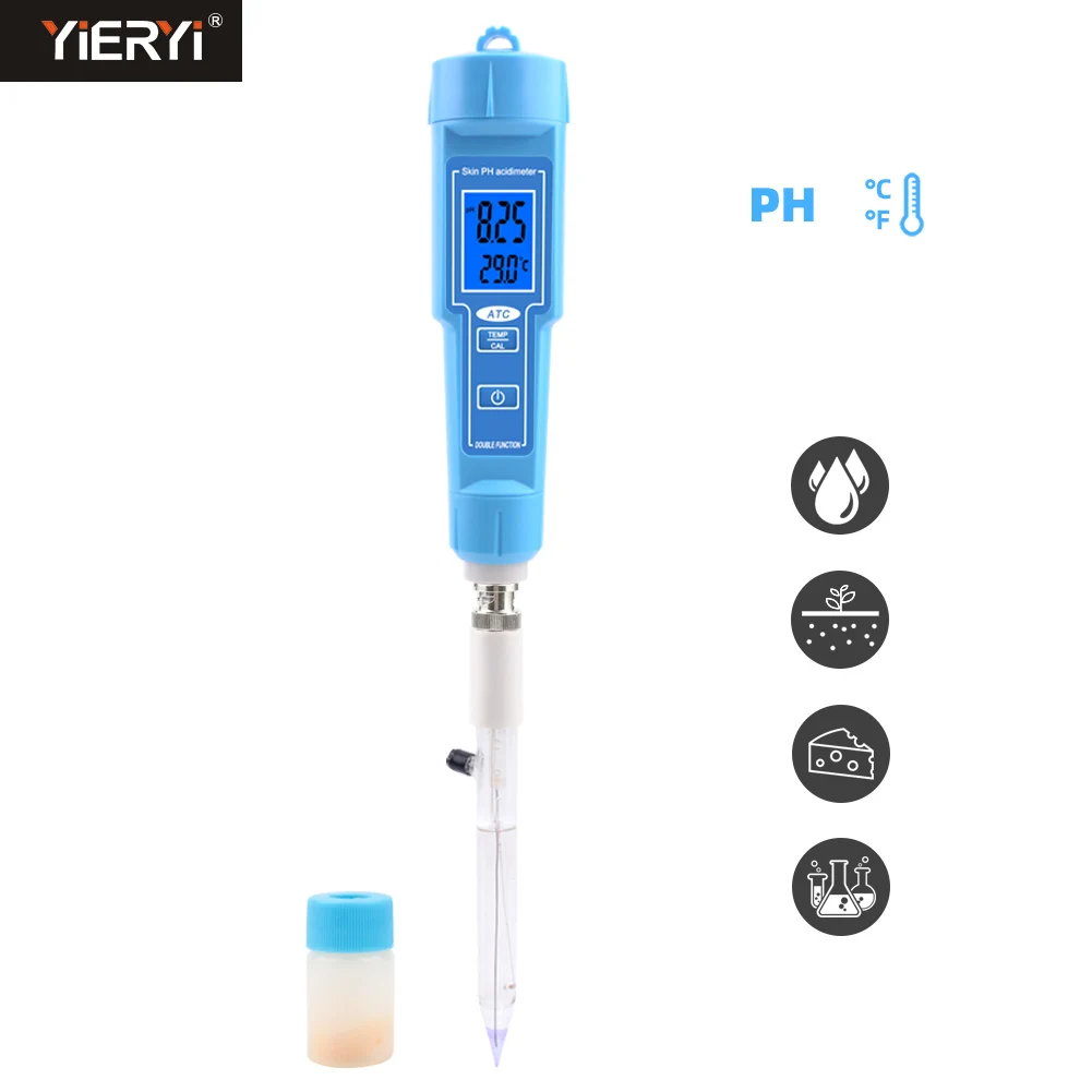 Automatic Calibrating PH Meter For Tapered Loose Soil Hydroponics Replaceable Probe For Cheese, lab, drinking water