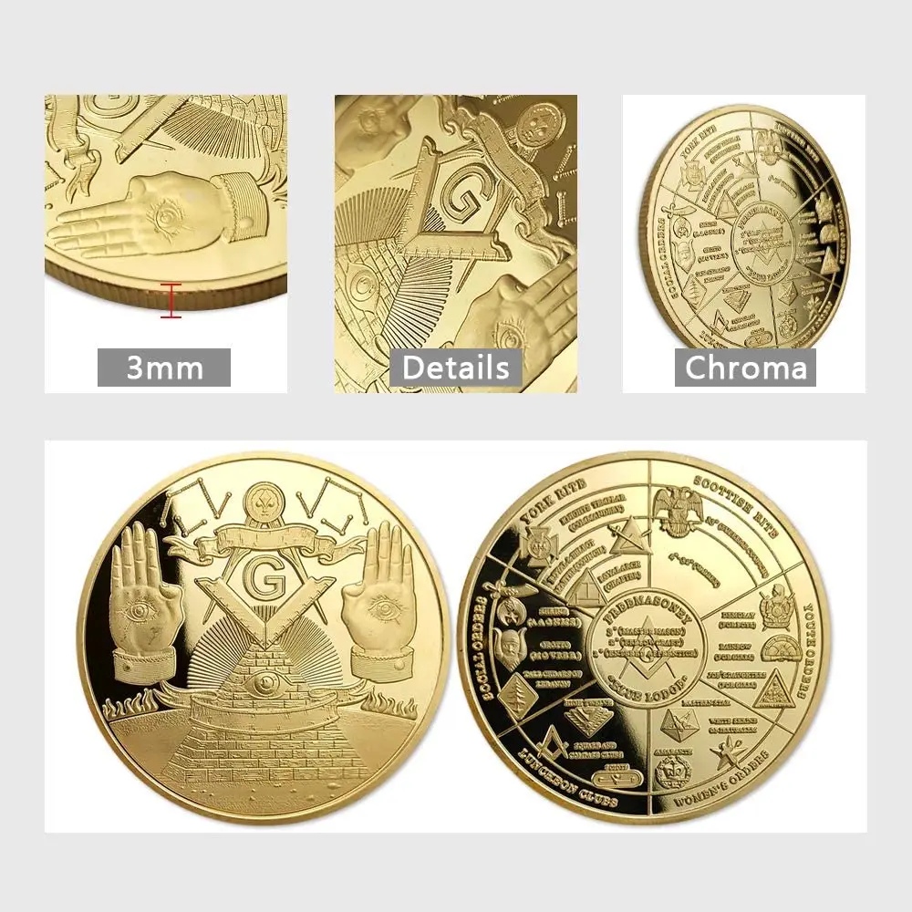 Masonic Coin Master Mason Freemason Lodge Family Map Working Tools COINS